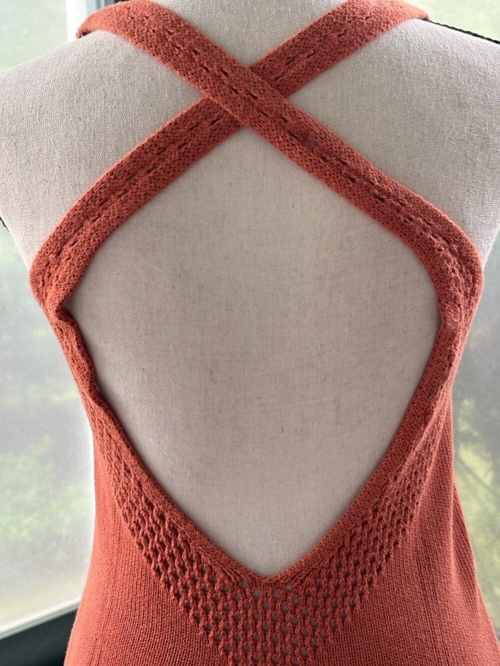 Free People Open-Back Knit Mini Dress | Terracotta | XS Petite | Like New - Picture 4 of 5